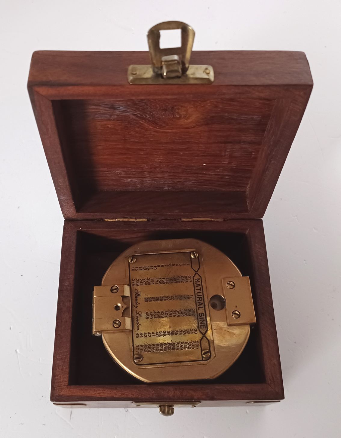 STANLEY LONDON NAUTICAL COMPASS, LEVELS STILL HAVE BUBBLES, WITH A WOODEN CASE - Image 2 of 3