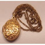 9CT GOLD CHAIN 19" LONG WITH 9CT GOLD LOCKET 2CM X 1.75CM 3.5g