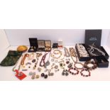 LARGE COLLECTION OF MAINLY COSTUME JEWELLERY INC. REAL PEARL CO. NECKLACE, OTHER BEADED NECKLACES  