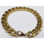 9CT GOLD CURVED LINK BRACELET 40.8g. INSCRIBED 9CT ON THE CLASP.