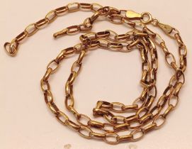 9CT GOLD BACHELOR LINK CHAIN 51CM LENGTH 3.4g AT FAULT