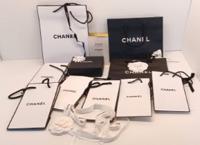 CHANEL - 9 CHANEL CARRY BAGS, 2 EMPTY BOXES ETC. (13)