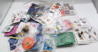 PIN BADGES - INC. THE MAGIC ROUNDABOUT, CHRISTMAS NOVELTIES, RED ARROWS, RSPB, CANCER RESEARCH, IAN