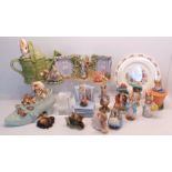 COLLECTION OF 18 PETER RABBITS, INC. BESWICK, ROYAL ALBERT, ROYAL DOULTON, BORDER FINE ARTS ETC.