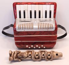 SMALL ACCORDION AND CLAY PIPE