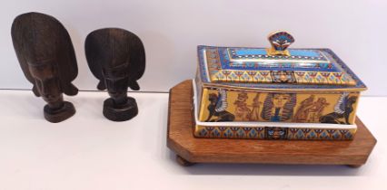 GOLDEN CASKET OF TUTANKHAMAN CRAFTED IN FINE BONE CHINA AND EMBELLISHED WITH 22 CARAT GOLD AND 2 ET