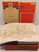 EXETER 1960 ORNANCE MAP AND ANOTHER, LONDON ATLAS, AND UNKNOWN CORNWALL BY VULLIAMY AND SIMPSON