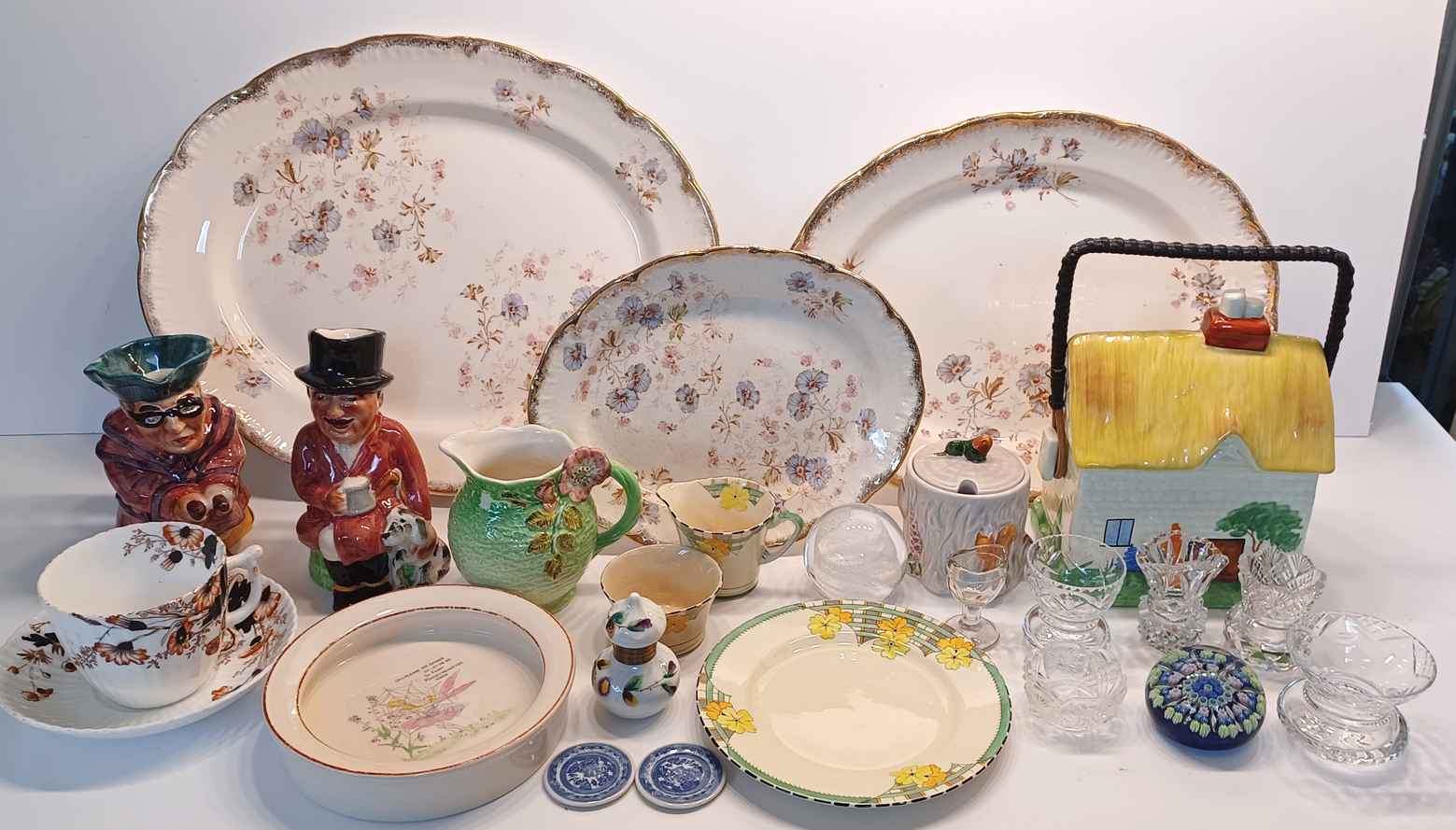 MIXED COLLECTION INC. CARLTON WARE, SPODE BLUE ITALIAN, CROWN DEVON, SHORTER AND SON, CAITHNESS ETC 