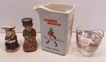 WADE JOHNNIE WALKER JUG, WHISKY TUMBLER, BESWICK MARTHA GUNN TOBY JUG, ROYAL DOULTON SAM WELLER