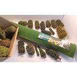 OO GAUGE - LARGE QUANTITY OF MODEL RAILWAY SCENERY TREES & ARTIFICIAL GRASS