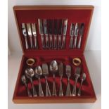 A CASED CUTLERY SET WITH NAPKIN RINGS