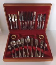 A CASED CUTLERY SET WITH NAPKIN RINGS