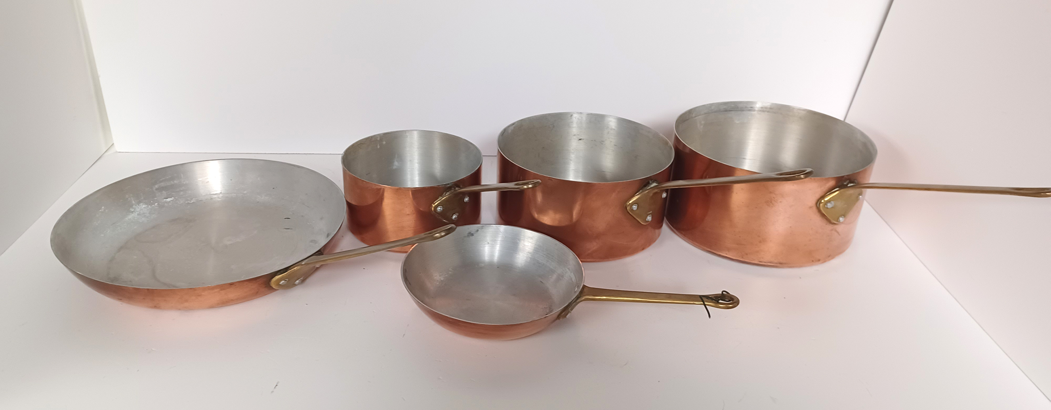 5 FRENCH LINED COPPER PANS - Image 2 of 4