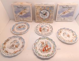 BOX OF ROYAL DOULTON THE SNOWMAN INC PLATES & CLOCK