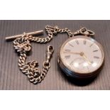 SILVER 1880 POCKET WATCH WITH AN ALBERT CHAIN 136g