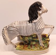 VICTORIAN STAFFORDSHIRE FLATBACK ZEBRA