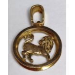 9CT GOLD LION CHARM 2.9g