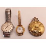 2 ROTARY WATCHES & A POCKET WATCH