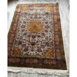 RED MULTICOLOURED PERSIAN STYLE RUG 6'6" X 4'
