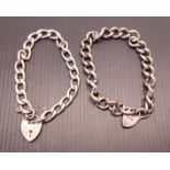 2 SILVER BRACELETS WITH PADLOCKS 61.1g