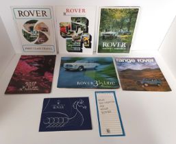 COLLECTION OF 8 ROVER & RANGE ROVER SALES BROCHURES FROM THE 1970's
