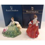 2 ROYAL DOULTON LADIES FIGURINES BOXED - HN2474 ELYSE AND HN3970 FLOWER OF LOVE 