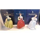 3 ROYAL DOULTON LADIES FIGURINES BOXED - HN2309 BUTTERCUP, HN3886 HELEN AND HN2477 DENISE