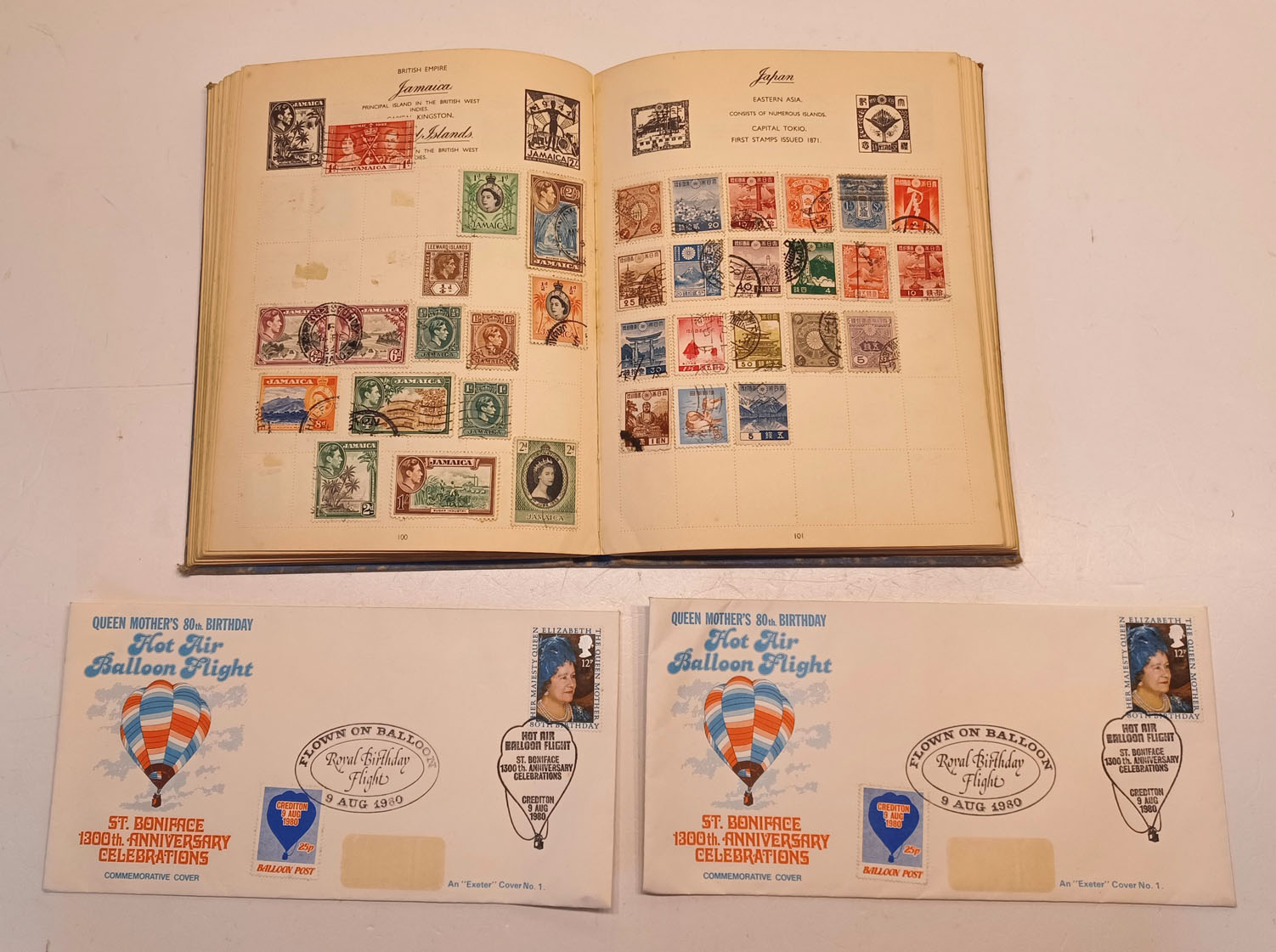 1920'S ONWARDS STAMP COLLECTION IN ALBUM & 2 QUEEN MOTHER FDC