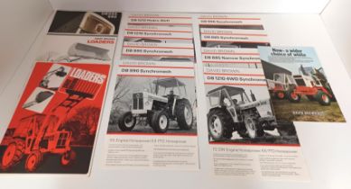 COLLECTION OF DAVID BROWN TRACTOR & LOADER BROCHURES FROM THE 1970's SOME WITH DEALER STAMPS