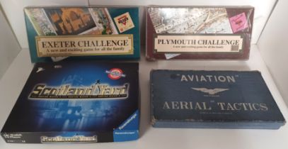 VINTAGE BOARD GAMES EXETER CHALLENGE, PLYMOUTH CHALLENGE, SCOTLAND YARD, AVIATION