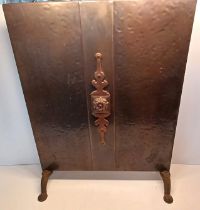 ARTS AND CRAFTS BRASS FIRE SCREEN 23.5" H X 18" W