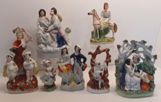 7 STAFFORDSHIRE FLATBACKS INC JOCKEY TALLEST 9.5"