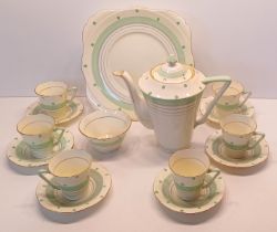 ART DECO GRAFTON 6128 POLKA DOT 15 PIECE COFFEE SET