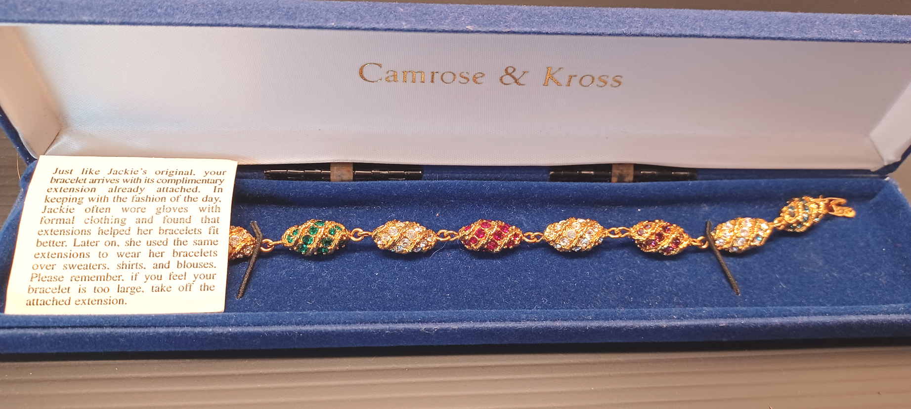 CAMROSE & KROSS BRACELET - JUST LIKE JACQUELINE KENNEDY JBK FABERGE STYLE EGG BRACELET  ORIGINAL.  