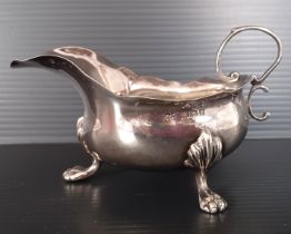 1905 SILVER SAUCE BOAT BY J&C