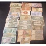 BANK NOTES - INC. EGYPT 50 PLASTRES, ONE US DOLLARS , SCOTTISH NOTES ETC.