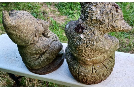 TWO CONCRETE GARDEN STATUES OF AN IMP SUCKING HIS THUMB 38CM TALL AND ANOTHER SIMILAR - Image 2 of 2