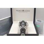 MAURICE LACROIX AIKON Chrono Black Dial Mens Swiss Watch NO VAT