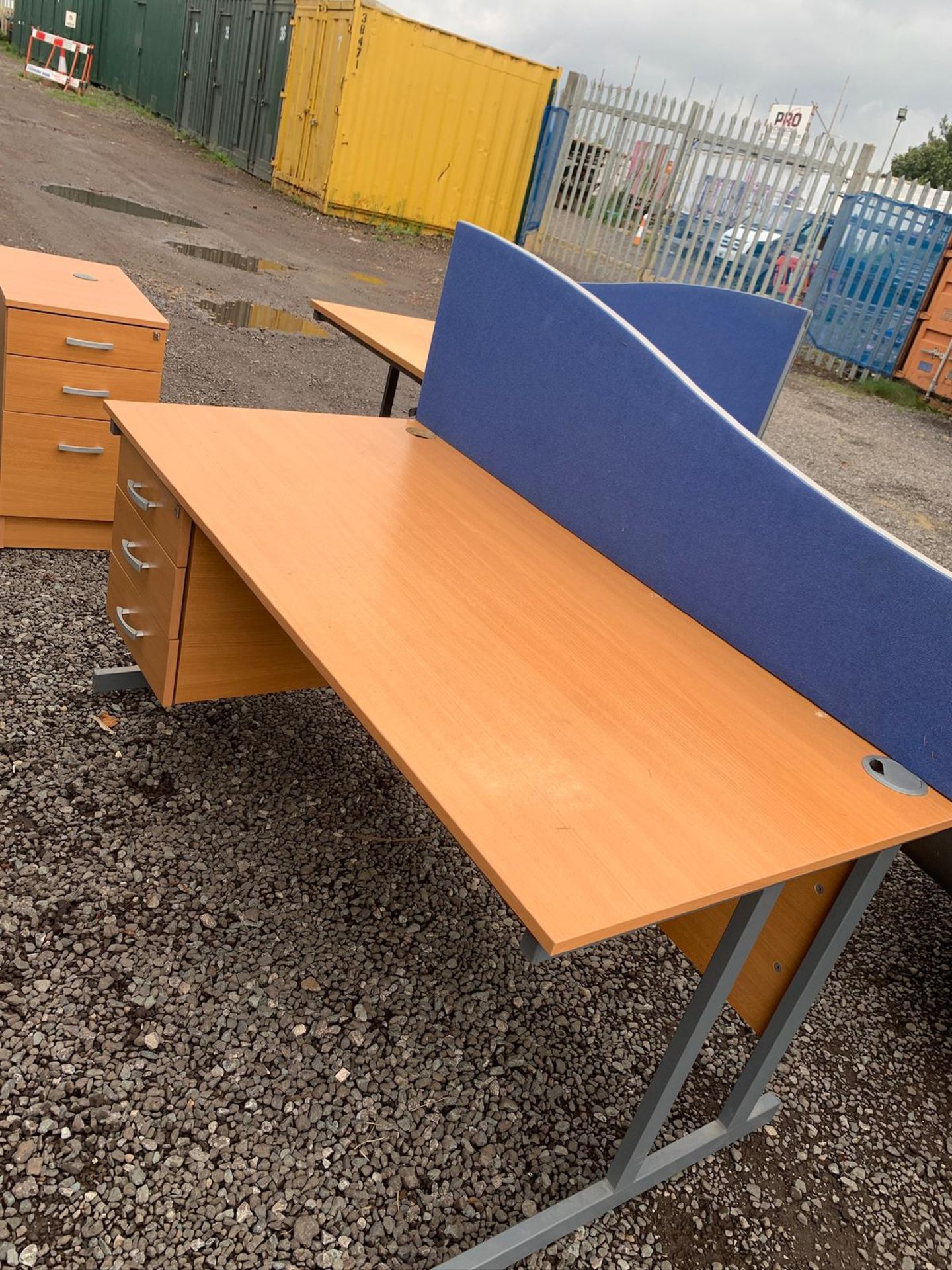 Two office desks with table divider *NO VAT* - Image 5 of 5