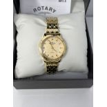 ROTARY LADIES' DIAMOND SET DIAL GOLD COLOURED BRACELET WATCH - NO RESERVE *NO VAT*