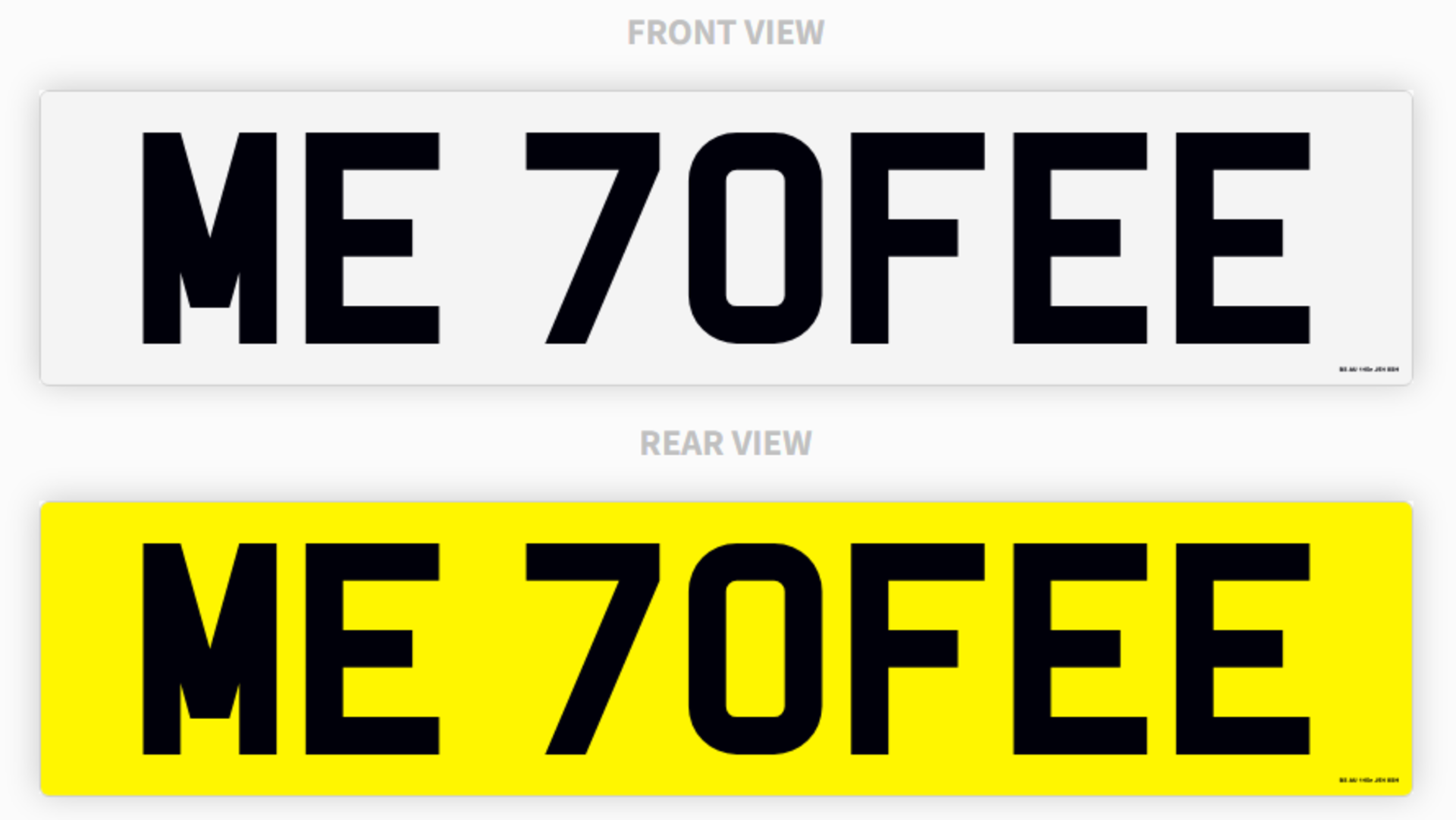 PRIVATE REGISTRATION "ME 70FEE" *NO VAT*