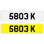 PRIVATE REGISTRATION """"5803 K"""" *PLUS VAT*