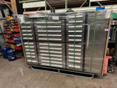 New 7ft wide 35 Drawer Stainless Steel Work unit storage *PLUS VAT*