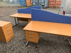 Two office desks with table divider *NO VAT*