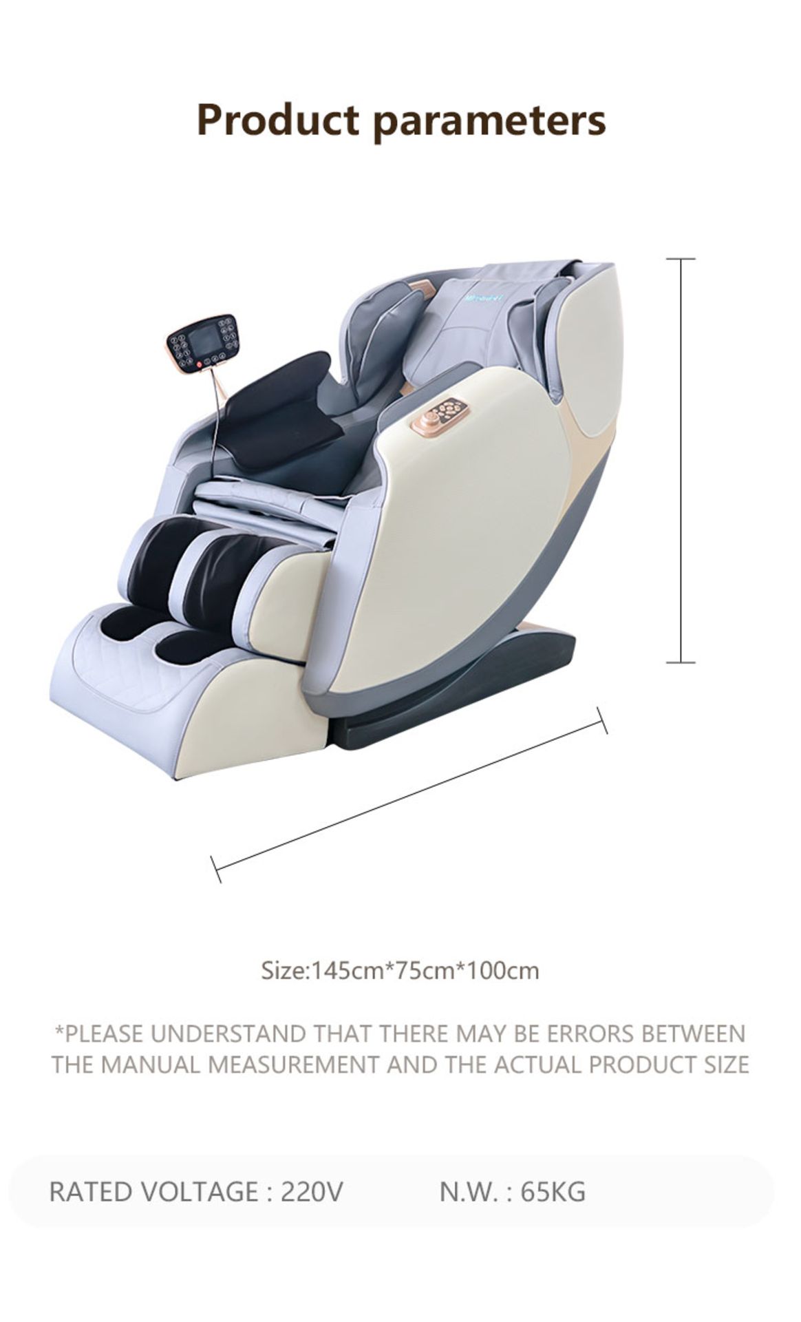 Brand New in Box Orchid White/Grey MiComfort Full Body Massage Chair RRP £2199 *NO VAT* - Image 4 of 9