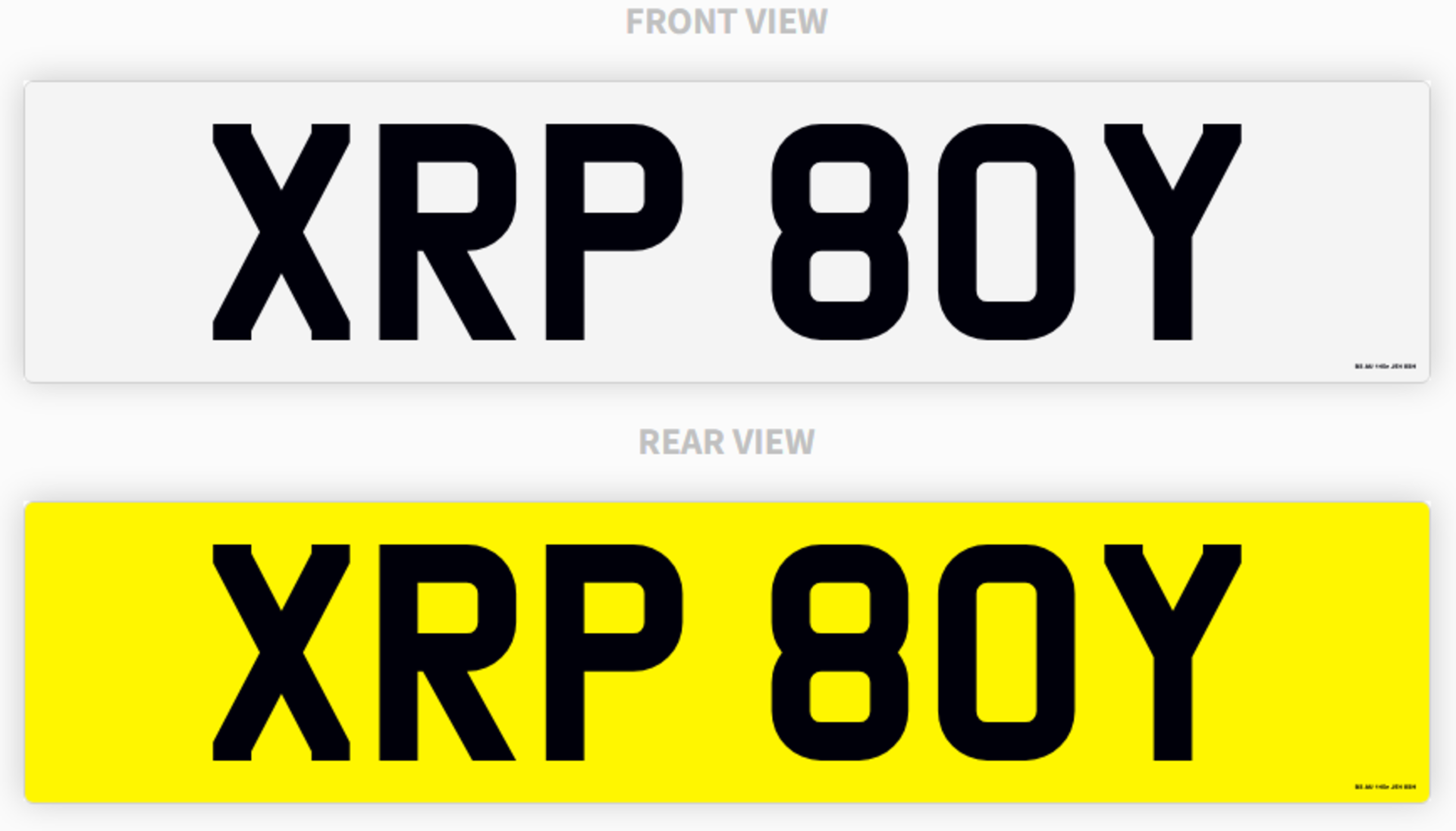 PRIVATE REGISTRATION "XRP 80Y" *NO VAT*