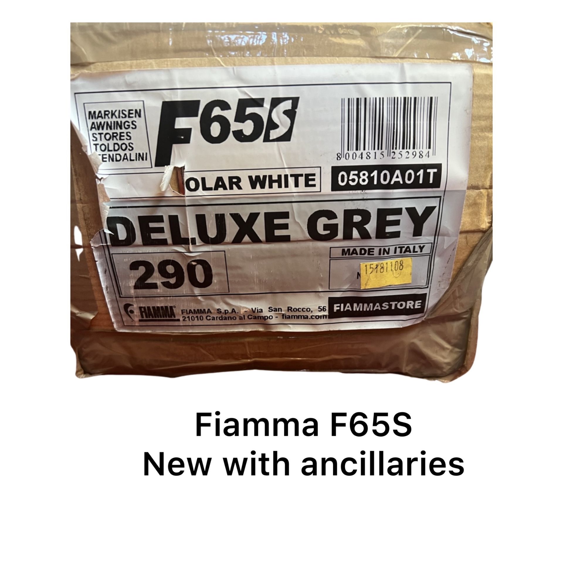 Fiamma F65S white cassette canvas colour deluxe grey *NO VAT* - Image 4 of 4