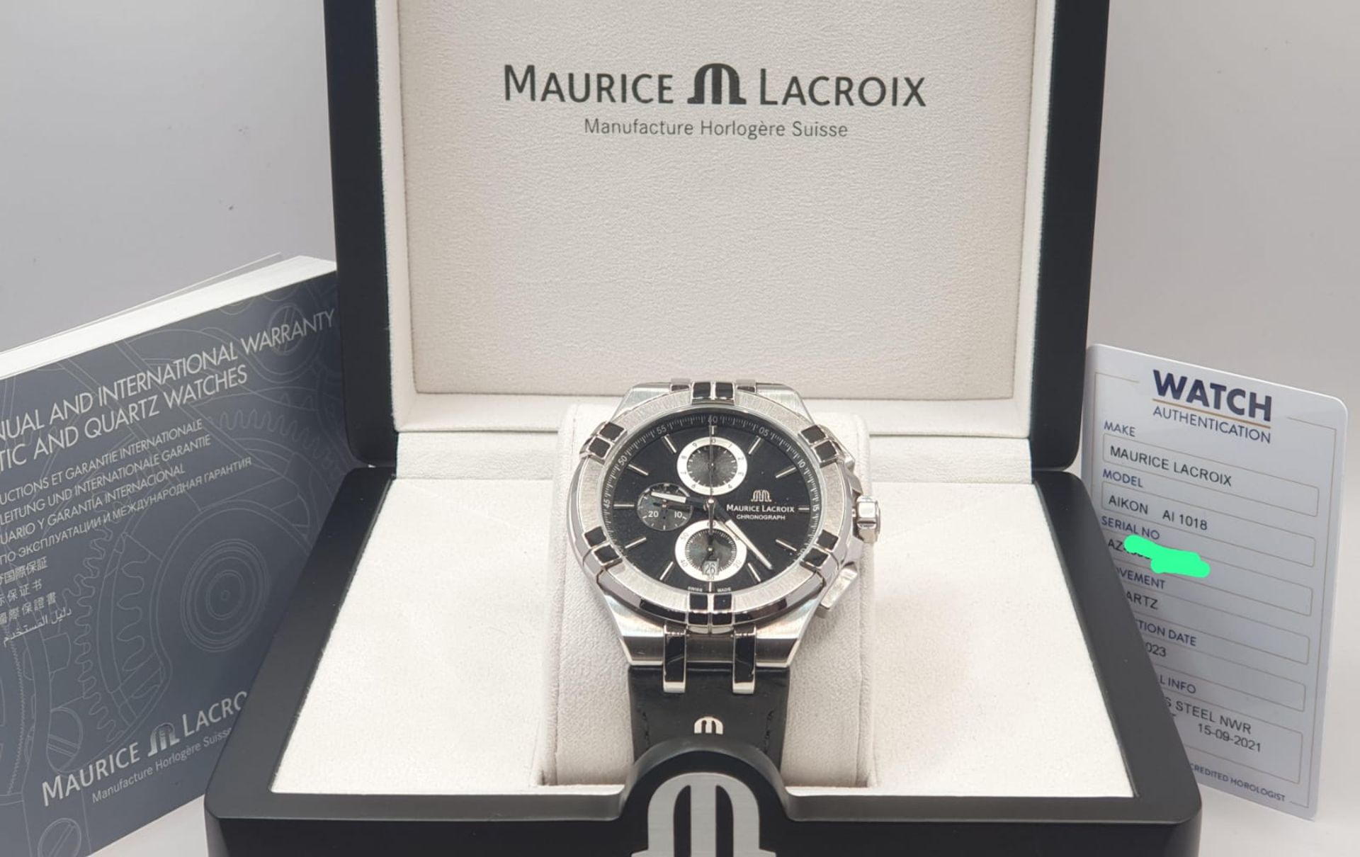 MAURICE LACROIX AIKON Chrono Black Dial Mens Swiss Watch NO VAT