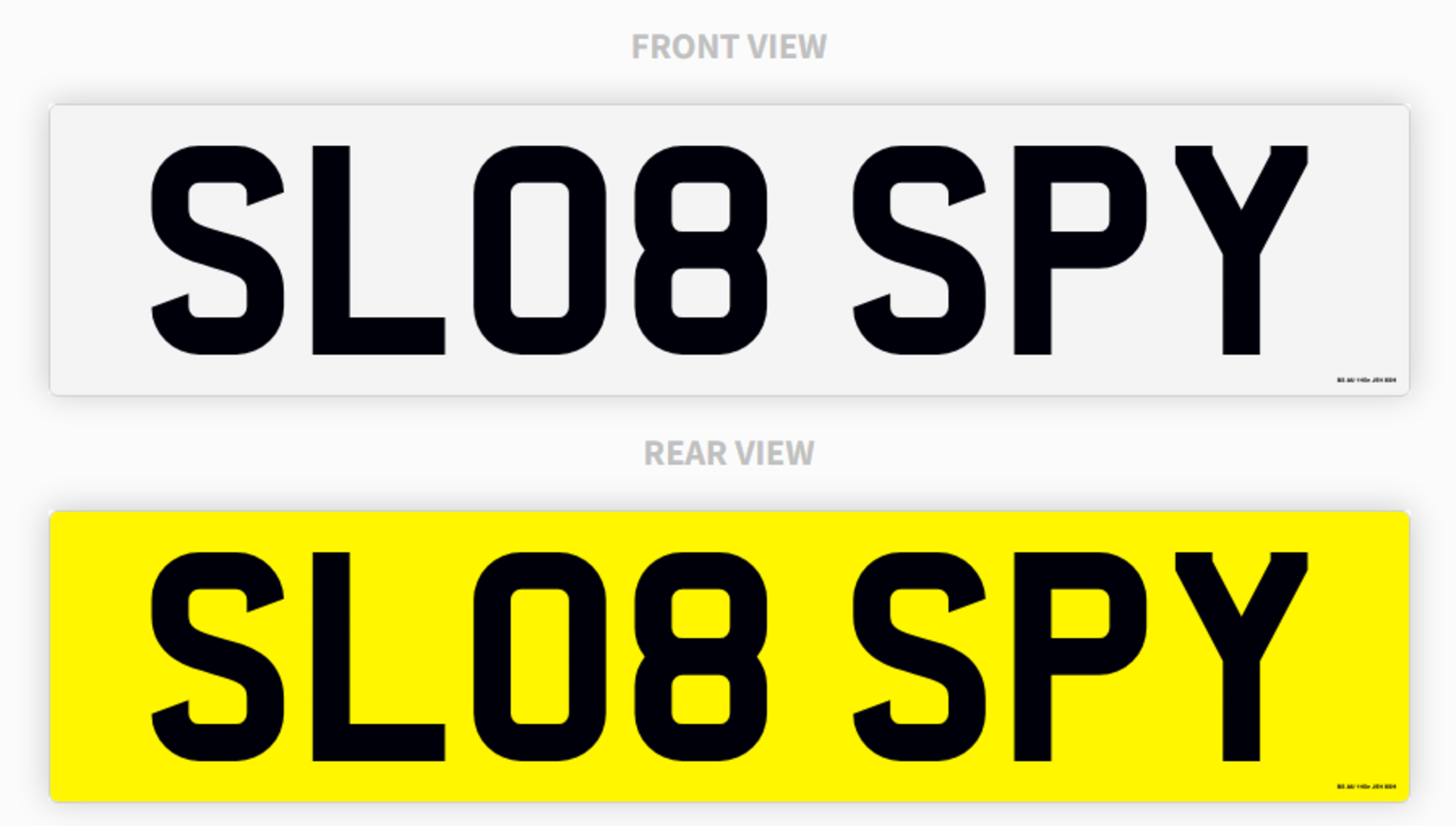 PRIVATE REGISTRATION "SL08 SPY" *NO VAT*