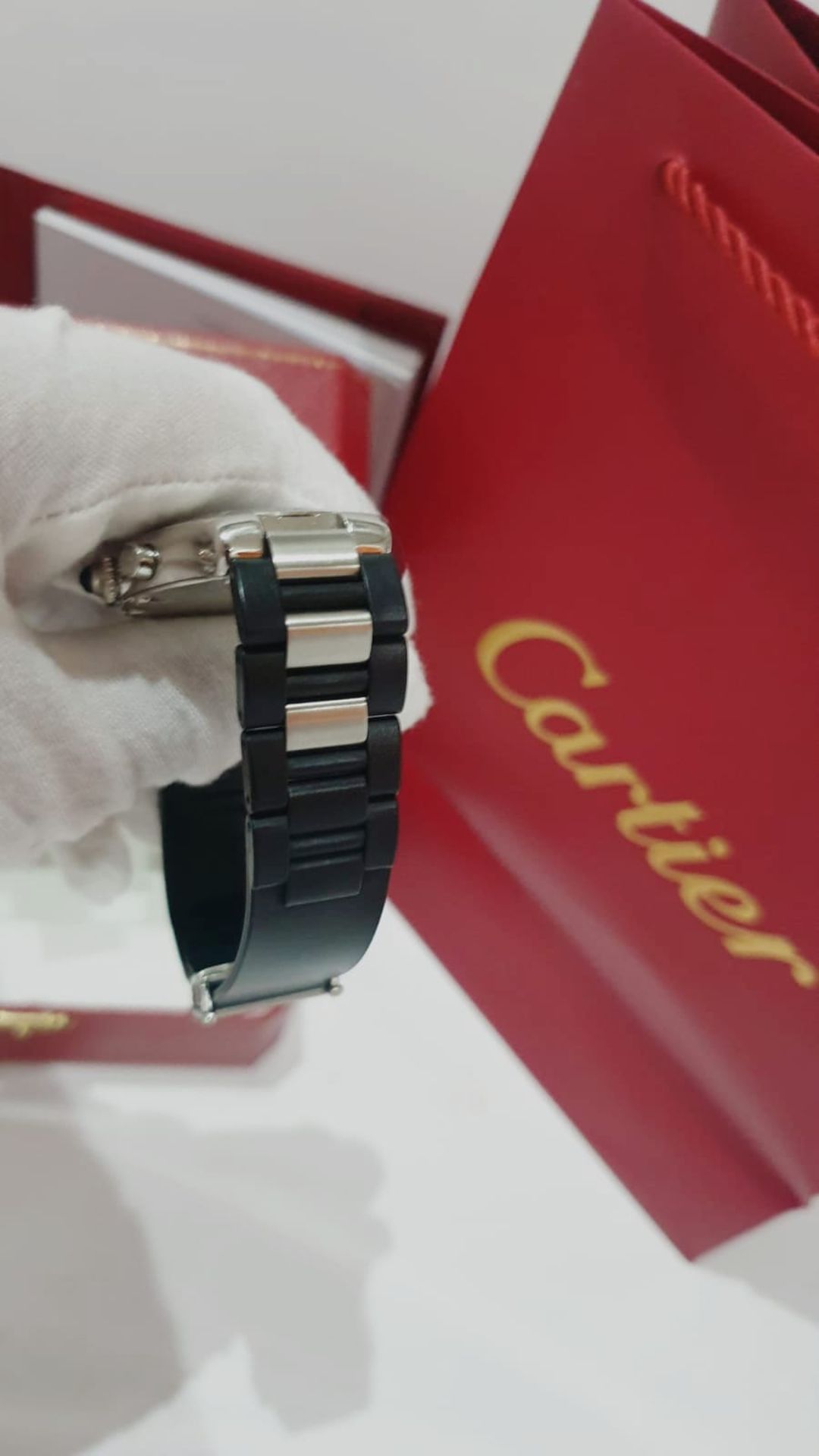 CARTIER CHRONOSCAPH MENS SWISS WATCH, STEEL & BLACK. *NO VAT* - Image 6 of 11